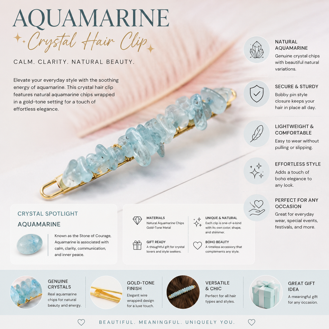Aquamarine Hair Clip