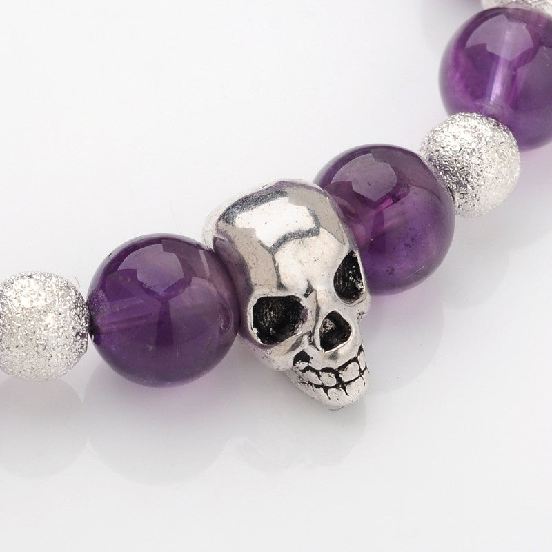 Skull Bracelet (Amethyst )