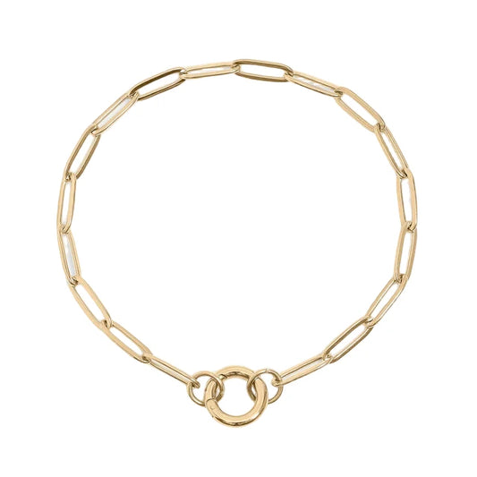 Paperclip Charm Keeper Bracelet – 18K Gold PVD