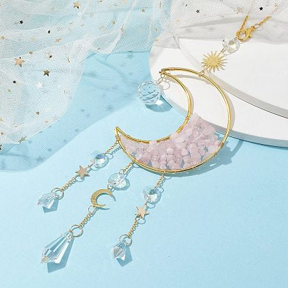 Sun & Moon Rose Quartz Prism Suncatcher
