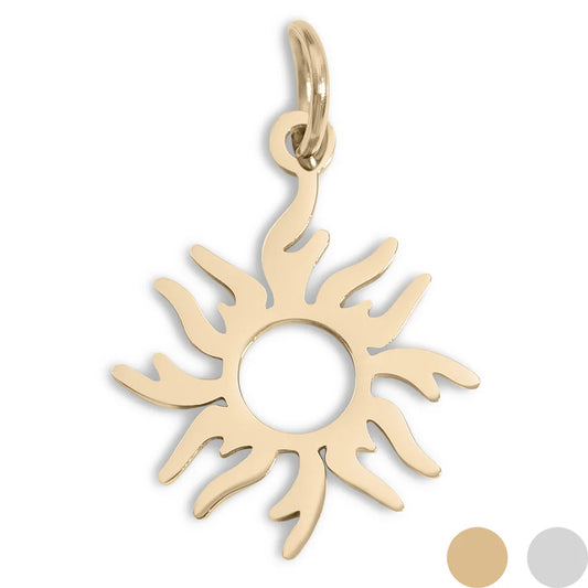 18k Gold PVD Sunburst charm