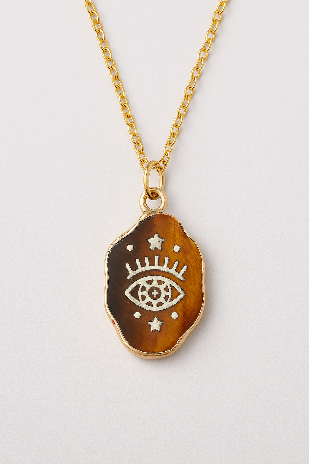 Tiger Eye Evil Eye Pendant