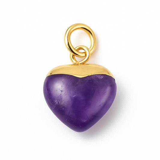 Amethyst Heart Charm