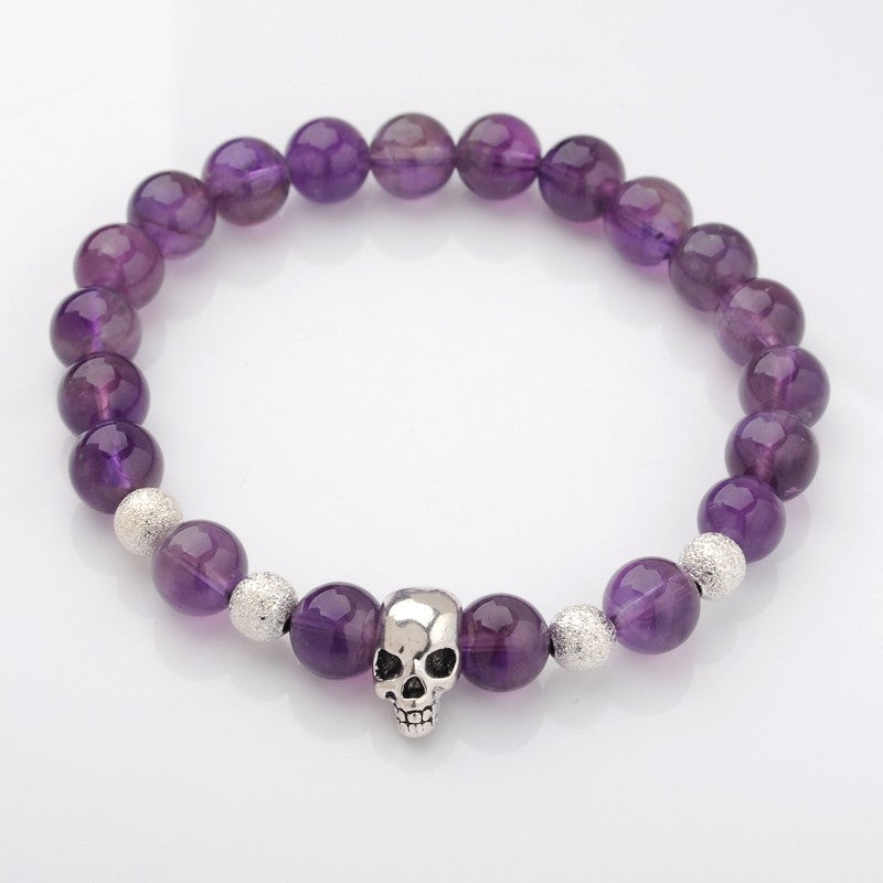 Skull Bracelet (Amethyst )