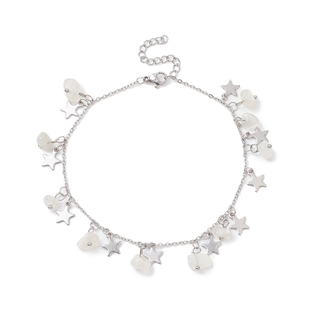 Moonstone Star Anklet