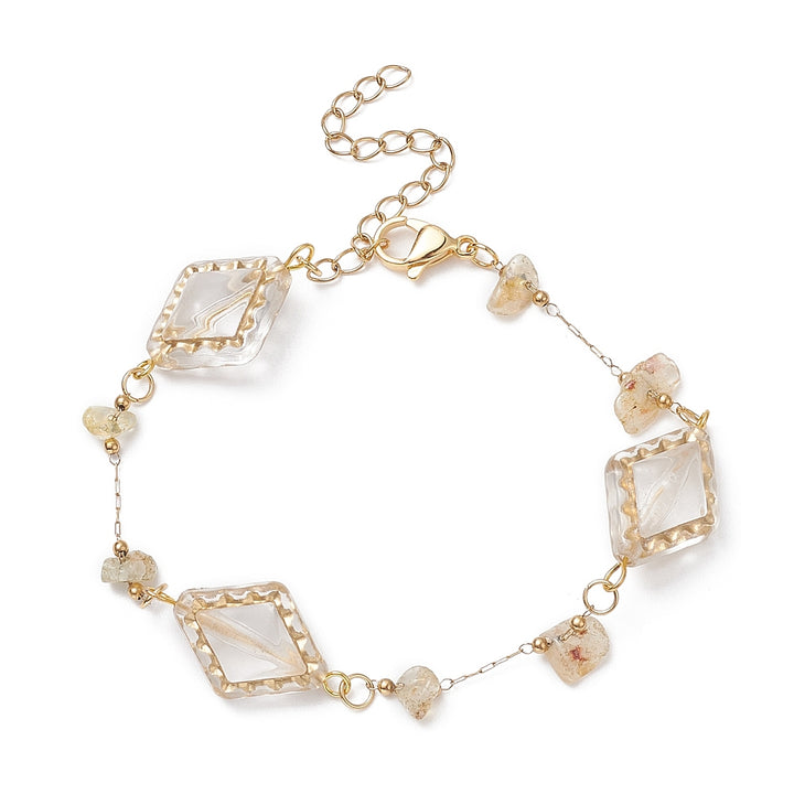 Citrine Rhombus Chain Bracelet