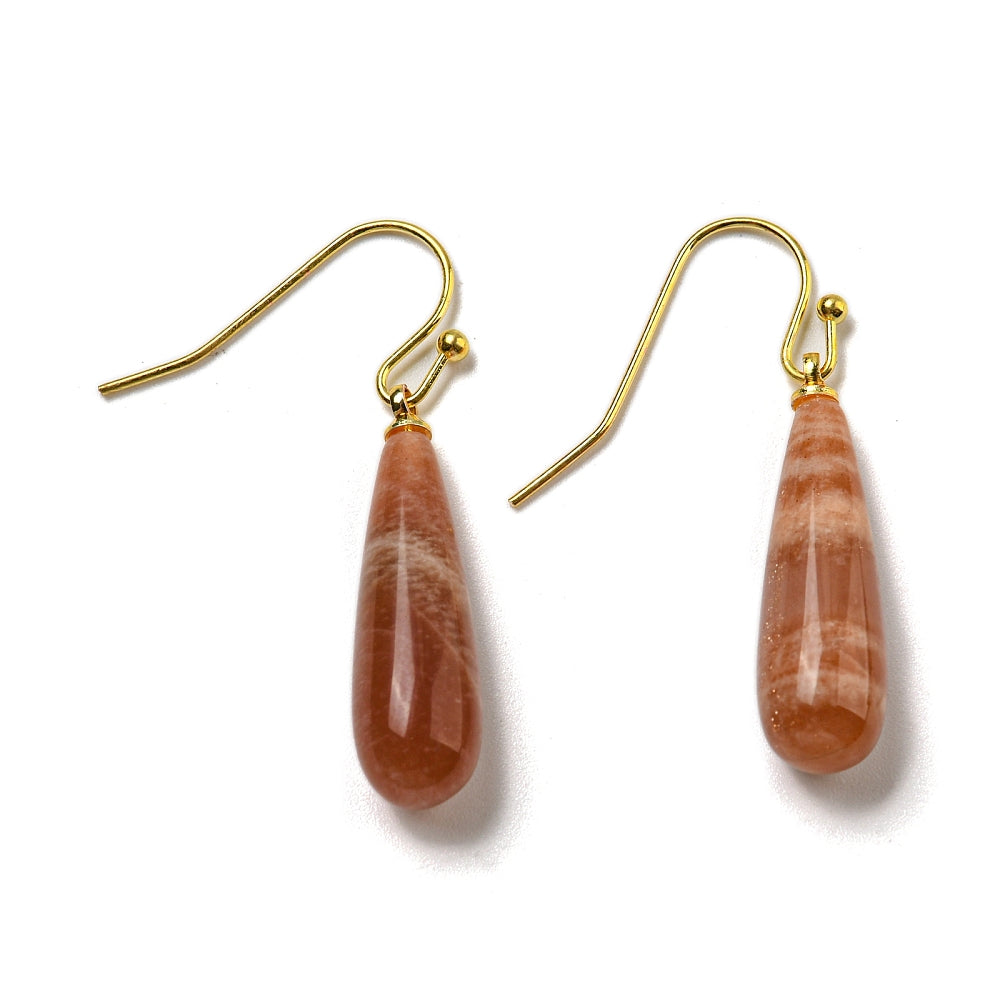 Sunstone Glow Teardrop Earrings