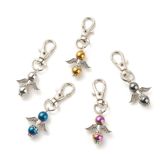 Hematite Angel Charm