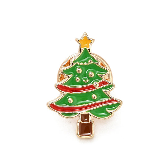 Festive Christmas Tree Enamel Pin