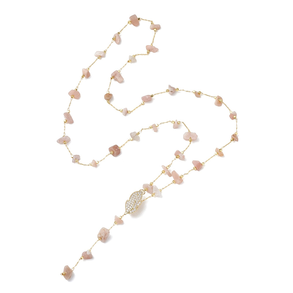 Sunstone Lariat Necklace