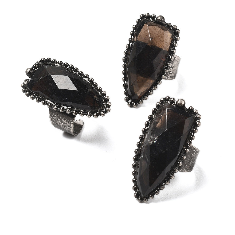 Smokey Quartz Shield Ring
