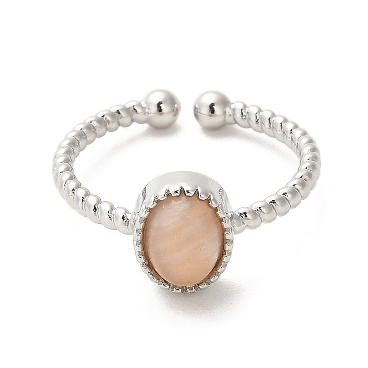 Sunstone Halo Cuff Ring