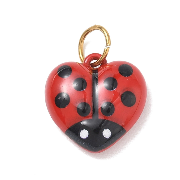 Lucky Little Ladybug Heart Charm