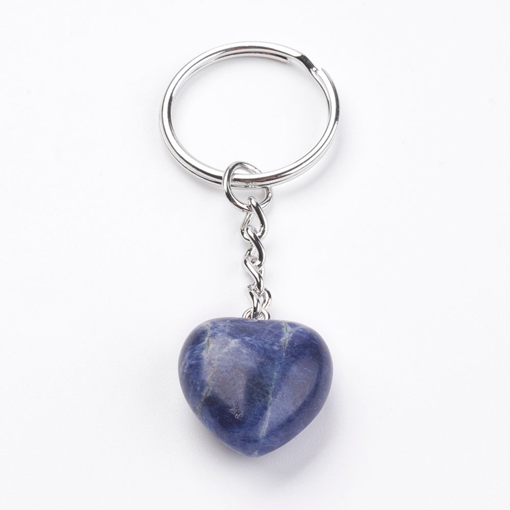 Sodalite Heart Key Chain