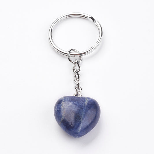 Sodalite Heart Key Chain