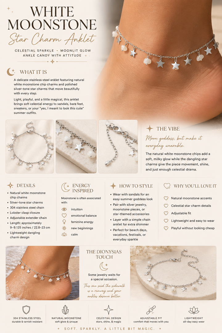 Moonstone Star Anklet