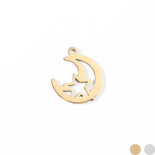 18k Gold PVD Moon & Stars Charm