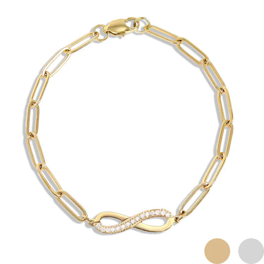 18K Gold PVD Infinity Paperclip Chain Bracelet