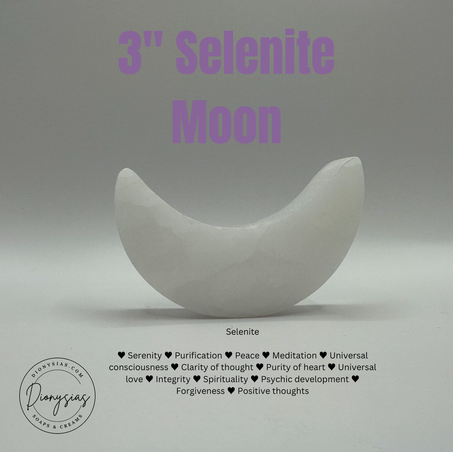 Selenite Moon 3"