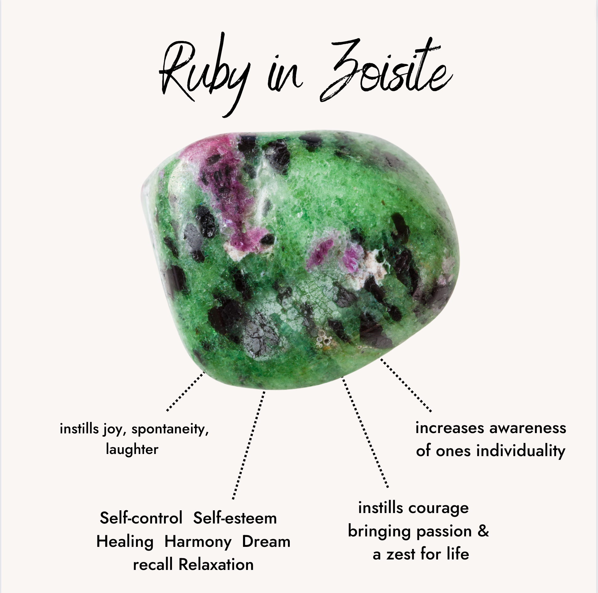 Ruby In Zoisite Tumbled Stone – Dionysias