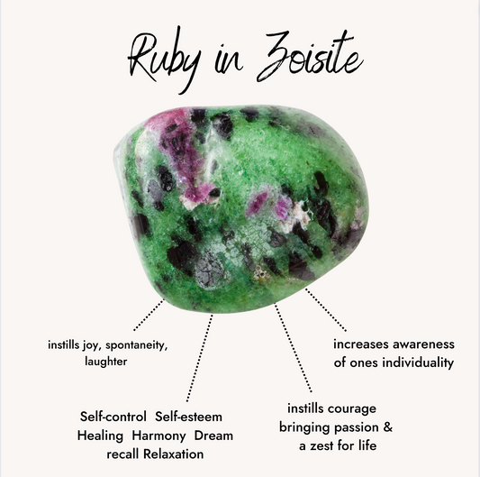 Ruby In Zoisite Tumbled Stone