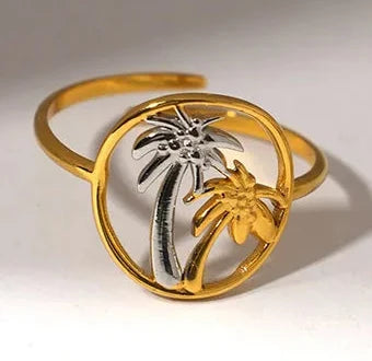 Island Vibes Open Ring – 18K Gold Plated