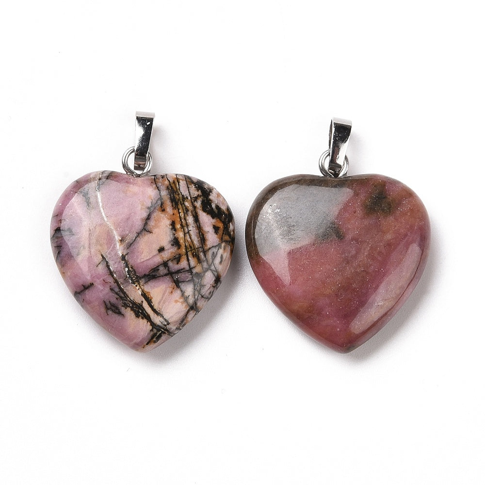 Rhodonite Tiny Heart Necklace