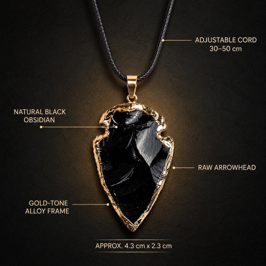 Black Obsidian Arrowhead Necklace