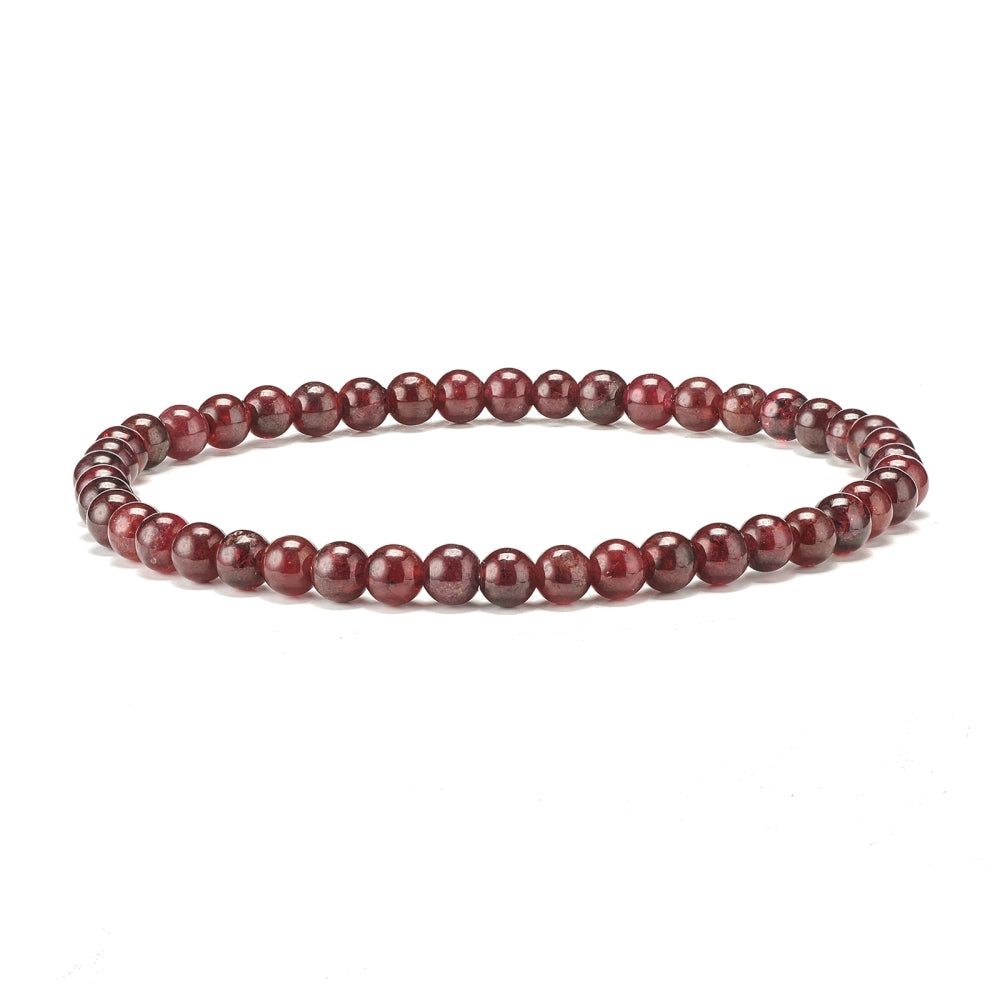 Garnet, Rhodonite,  & White Jade Beaded Bracelets