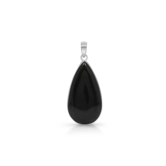 Black Obsidian Teardrop Necklace