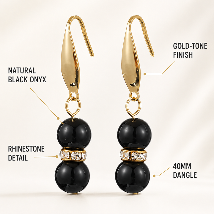 Midnight Spark Onyx Earrings