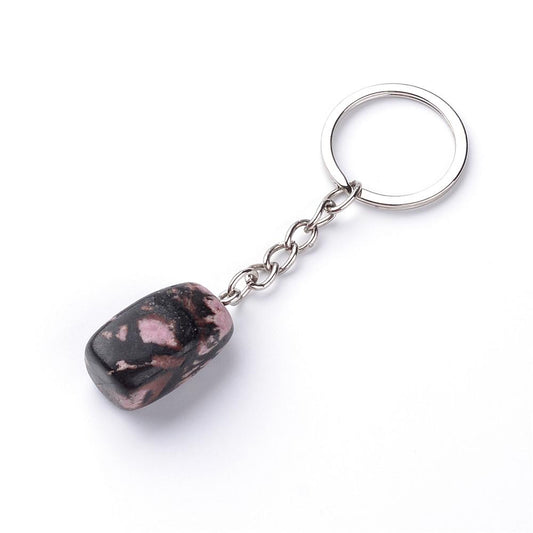 Rhodonite Tumbled Stone Key Chain