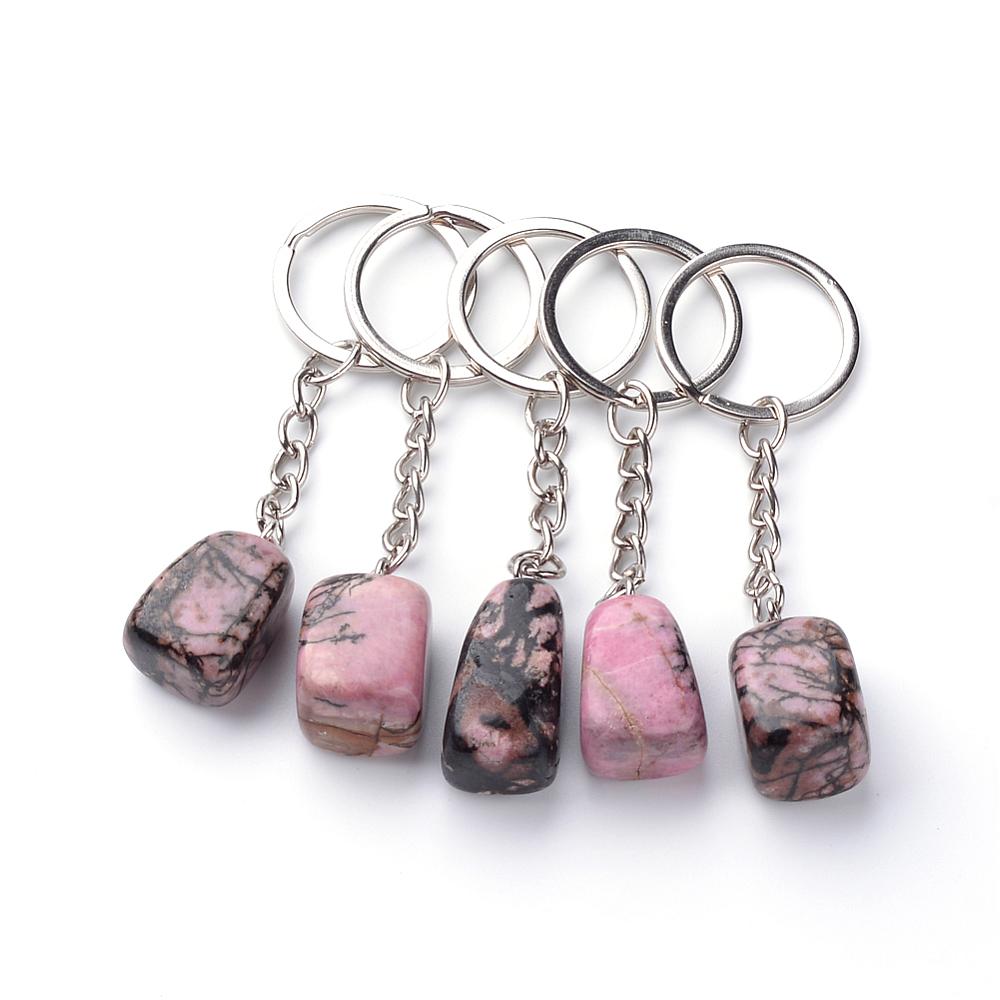 Rhodonite Tumbled Stone Key Chain