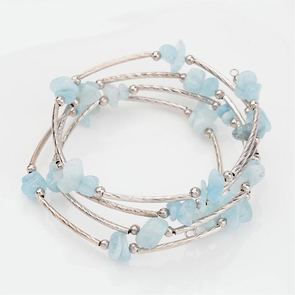 Aquamarine Wrap Bracelet