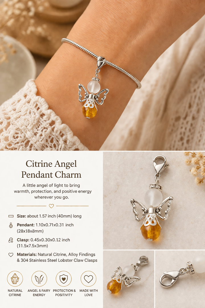 Citrine Angel Fairy Charm