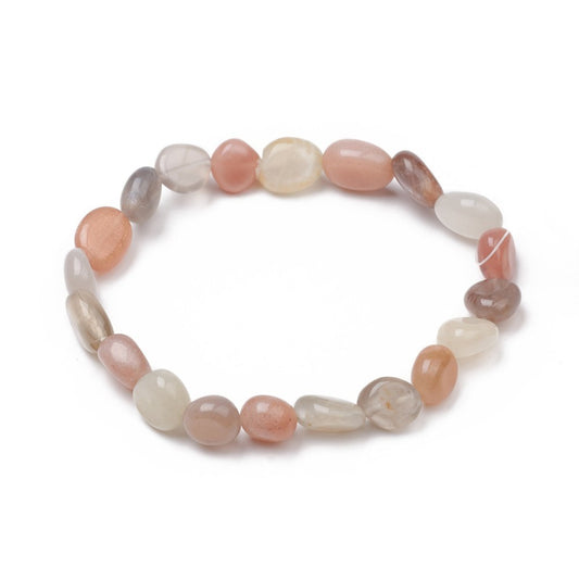 Moonstone Tumbled Stone Nugget Bracelet