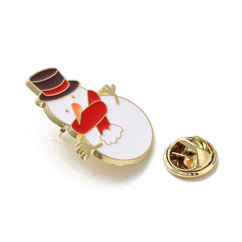 Snowman Enameled Pin