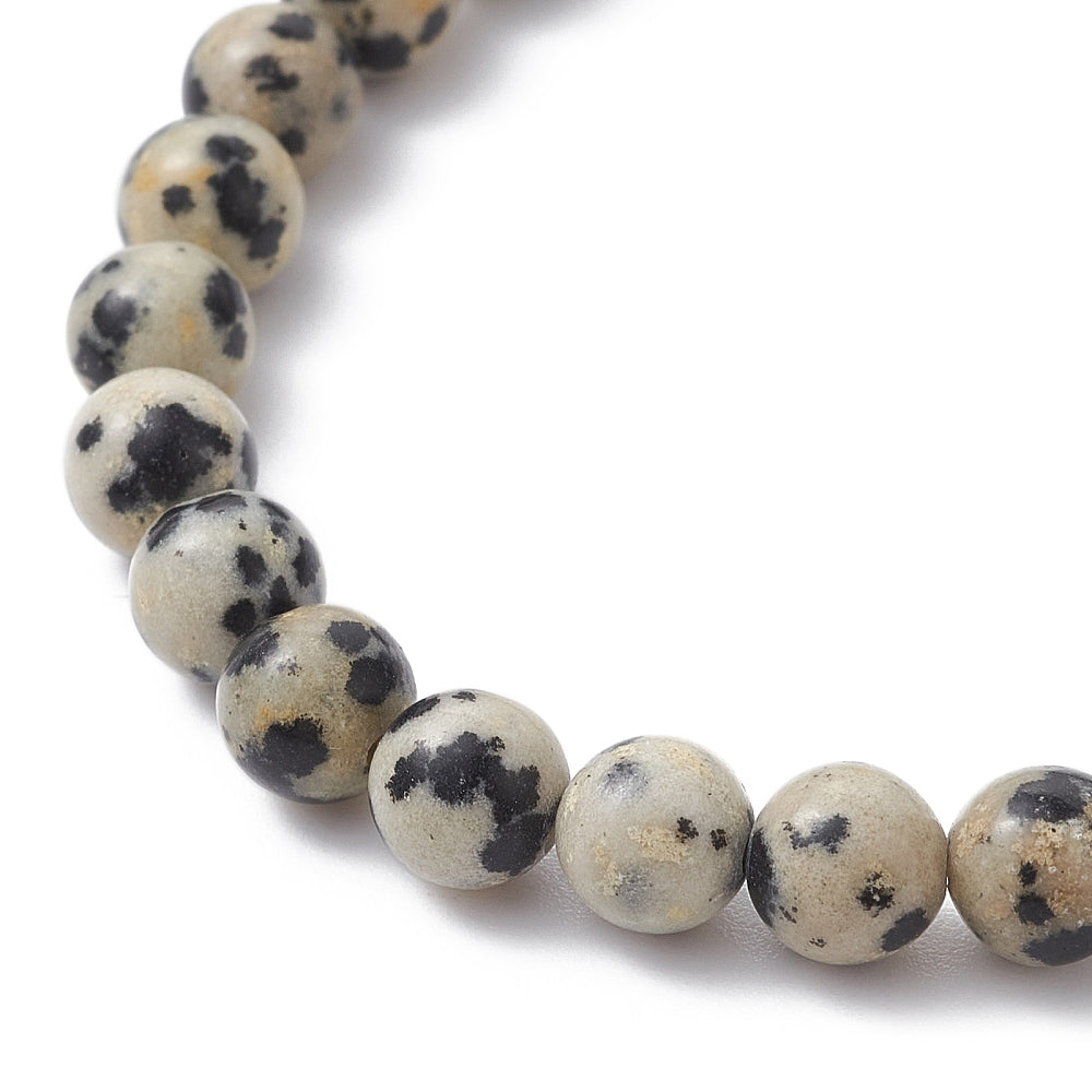Dalmatian Jasper Bracelet with Heart Charm