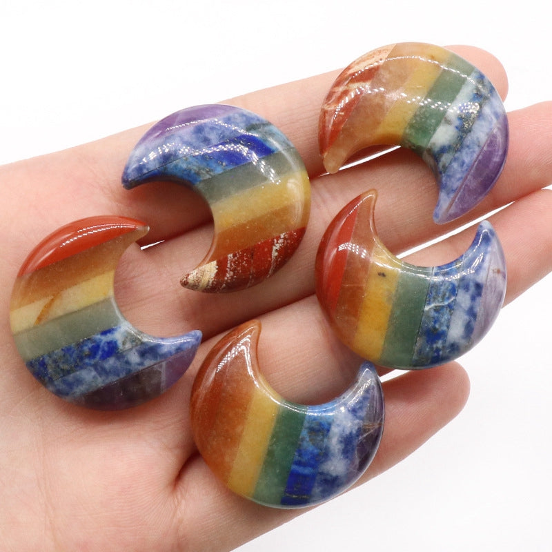 Chakra Moon Palm Stone