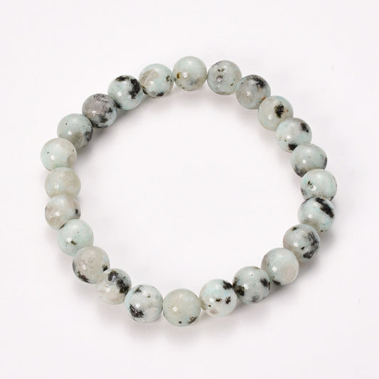 Kiwi/Sesame Jasper Beaded Bracelet