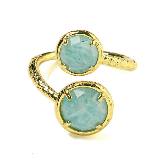 Amazonite Open Cuff Ring