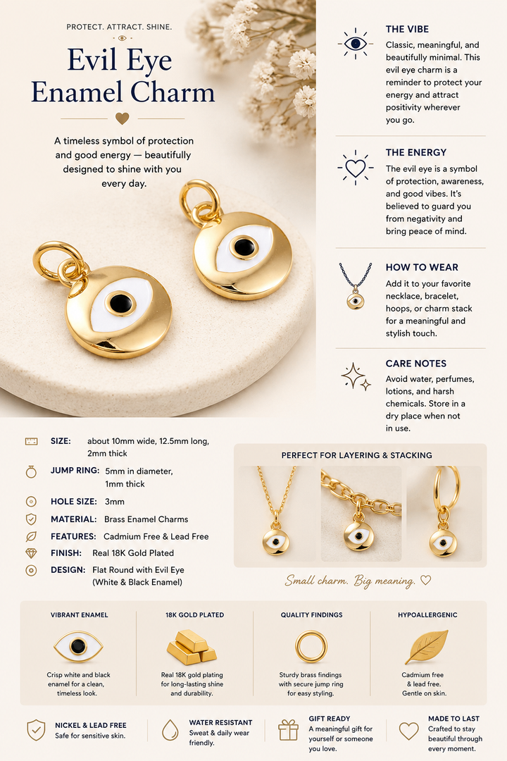 Evil Eye Enamel Charm