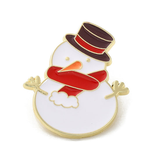 Snowman Enameled Pin