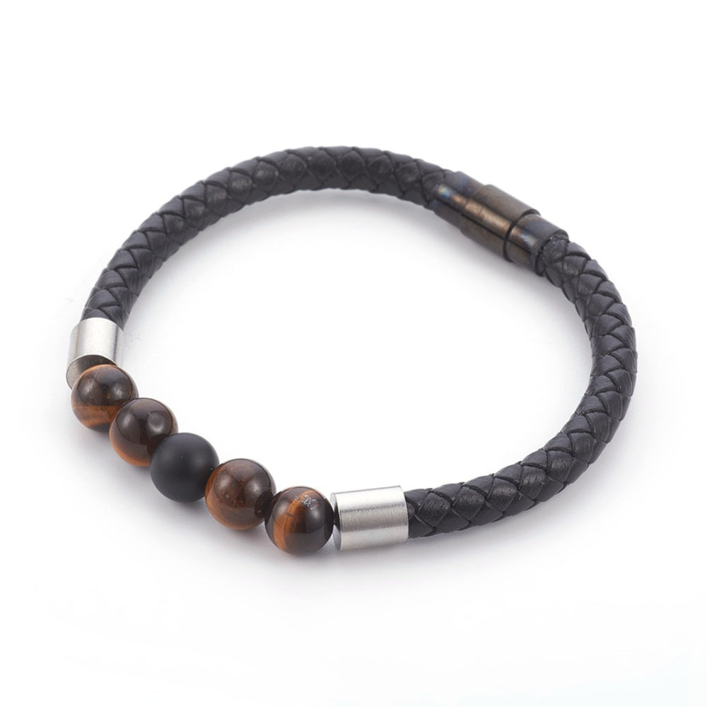 TIger's Eye & Leather Bracelet