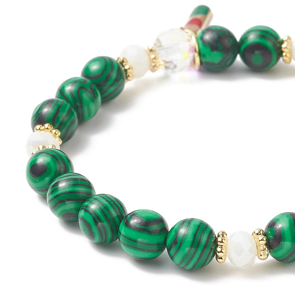 Malachite Holiday Charm Bracelet