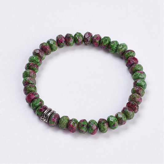 Ruby In Zoisite nugget bracelet w/alloy bail