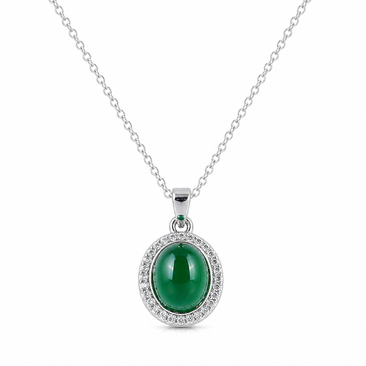 Green Onyx Halo Necklace