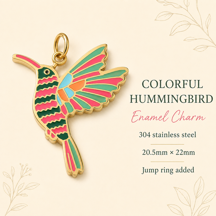 Colorful Hummingbird Charm