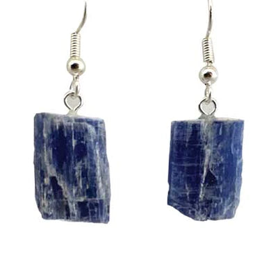Blue Kyanite Crystal Silver Plated Earrings