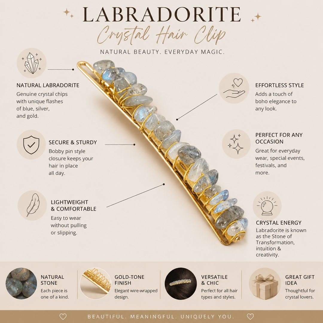 Labradorite Hair Clip